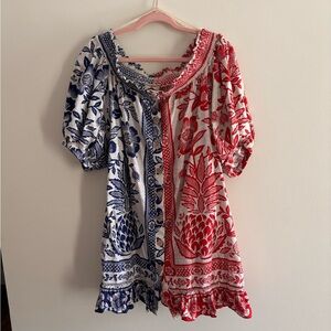 Farm Rio Pineapple Garden Mini Dress Size Large